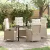 Image de Ensemble De Salle À Manger Pour Jardin 5 Pcs Beige Polyrotin Vidaxl