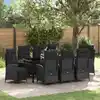 Image de Ensemble De Salle À Manger Pour Jardin 9 Pcs Noir Polyrotin Vidaxl