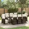 Image de Ensemble De Salle À Manger Pour Jardin 9 Pcs Marron Polyrotin Vidaxl