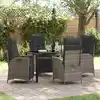 Image de Ensemble De Salle À Manger Pour Jardin 5 Pcs Gris Polyrotin Vidaxl