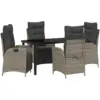 Image de Vidaxl ensemble de salle à manger de jardin 5 pièces gris poly rattan