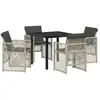 Image de Vidaxl ensemble de salle à manger pour jardin 5 pcs gris clair