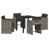 Image de Vidaxl ensemble de salle à manger pour jardin 5 pcs gris polyrotin