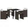 Image de Vidaxl ensemble de salle à manger pour jardin 5 pcs marron polyrotin