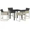 Image de Vidaxl ensemble de salle à manger pour jardin 5 pcs gris clair