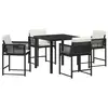 Image de Vidaxl ensemble de salle à manger pour jardin 5 pcs noir polyrotin