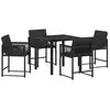 Image de Vidaxl ensemble de salle à manger pour jardin 5 pcs noir polyrotin