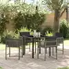 Image de Ensemble De Salle À Manger Pour Jardin 5 Pcs Gris Polyrotin Vidaxl