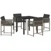 Image de Vidaxl ensemble de salle à manger pour jardin 5 pcs gris polyrotin