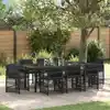 Image de Ensemble De Salle À Manger Pour Jardin 9 Pcs Noir Polyrotin Vidaxl