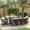 Image de Ensemble De Salle À Manger Pour Jardin 9 Pcs Marron Polyrotin Vidaxl