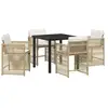 Image de Vidaxl ensemble de salle à manger pour jardin 5 pcs beige polyrotin