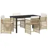 Image de Vidaxl ensemble de salle à manger pour jardin 5 pcs beige polyrotin
