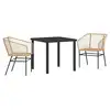 Image de Vidaxl ensemble de salle à manger pour jardin 3 pcs marron polyrotin