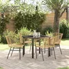 Image de vidaXL Ensemble de salle à manger pour jardin 5 pcs Marron polyrotin 3380898