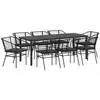 Image de Vidaxl ensemble de salle à manger pour jardin 9 pcs noir polyrotin