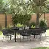 Image de Ensemble De Salle À Manger Pour Jardin Avec Coussin 7 Pcs Noir Vidaxl