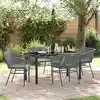 Image de Ensemble De Salle À Manger Pour Jardin Avec Coussin 5 Pcs Gris Vidaxl