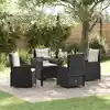 Image de Ensemble De Salle À Manger Pour Jardin 5 Pcs Noir Polyrotin Vidaxl