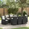 Image de Ensemble De Salle À Manger Pour Jardin 9 Pcs Noir Polyrotin Vidaxl