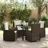 Image de Ensemble De Salle À Manger Pour Jardin 5 Pcs Marron Polyrotin Vidaxl
