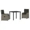 Image de Vidaxl ensemble de salle à manger pour jardin 3 pcs gris polyrotin