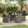 Image de Ensemble De Salle À Manger Pour Jardin 5 Pcs Gris Polyrotin Vidaxl
