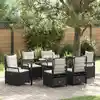 Image de Ensemble De Salle À Manger Pour Jardin 7 Pcs Noir Polyrotin Vidaxl
