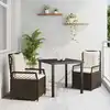 Image de Ensemble De Salle À Manger Pour Jardin 3 Pcs Marron Polyrotin Vidaxl