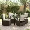 Image de Ensemble De Salle À Manger Pour Jardin 5 Pcs Marron Polyrotin Vidaxl