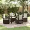 Image de Ensemble De Salle À Manger Pour Jardin 5 Pcs Marron Polyrotin Vidaxl