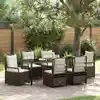Image de Ensemble De Salle À Manger Pour Jardin 7 Pcs Marron Polyrotin Vidaxl