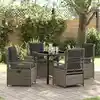 Image de Ensemble De Salle À Manger Pour Jardin 5 Pcs Gris Polyrotin Vidaxl