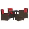 Image de Vidaxl ensemble de salle à manger pour jardin 5 pcs marron poly rotin
