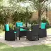 Image de Ensemble De Salle À Manger Pour Jardin 5 Pcs Noir Poly Rotin Vidaxl
