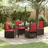 Image de Ensemble De Salle À Manger Pour Jardin 5 Pc Marron Polyrotin Vidaxl