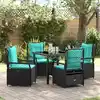 Image de Ensemble De Salle À Manger Pour Jardin 5 Pc Noir Polyrotin Vidaxl