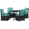 Image de Vidaxl ensemble de salle à manger pour jardin 5 pcs noir polyrotin
