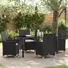 Image de Ensemble De Salle À Manger Pour Jardin 5 Pcs Noir Polyrotin Vidaxl