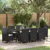 Image de Ensemble De Salle À Manger Pour Jardin 9 Pcs Noir Polyrotin Vidaxl