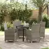 Image de Ensemble De Salle À Manger Pour Jardin 5 Pcs Gris Polyrotin Vidaxl