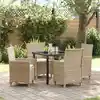 Image de Ensemble De Salle À Manger Pour Jardin 5 Pcs Beige Polyrotin Vidaxl