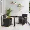 Image de Ensemble De Salle À Manger Pour Jardin 3 Pcs Noir Polyrotin Vidaxl