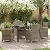 Image de Ensemble De Salle À Manger Pour Jardin 5 Pcs Gris Polyrotin Vidaxl