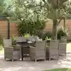 Image de Ensemble De Salle À Manger Pour Jardin 7 Pc Gris Polyrotin Vidaxl