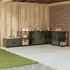 Image de Rangement De Cuisine Hattem Vert Olive 90 X 50 X 92 Cm Acier Vidaxl