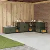 Image de Rangement De Cuisine Hattem Vert Olive 40 X 50 X 92 Cm Acier Vidaxl