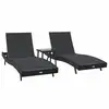 Image de Vidaxl transat 3 pcs noir 197 x 70 x 82 cm polyrotin