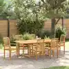 Image de Ensemble De Salle À Manger Pour Jardin 7 Pcs Marron Vidaxl