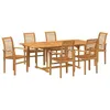Image de Ensemble de salle à manger de jardin en teck - vidaXL - Bois de teck massif - 200x100x75 cm - Marron - 6 chaises